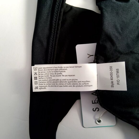 Seafolly Womens Black Bikini Side strap detailing Size 12 Nylon & Elastane - Picture 7 of 7